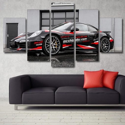 22932-NF Porsche 911 Turbo S Car - 5 Panel Canvas Art Wall Decor