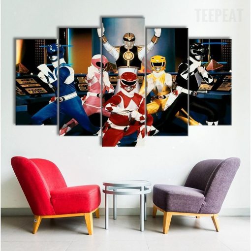 23348-NF Power Rangers Movie - 5 Panel Canvas Art Wall Decor