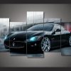 23099-NF Black Maserati Sport Car - 5 Panel Canvas Art Wall Decor