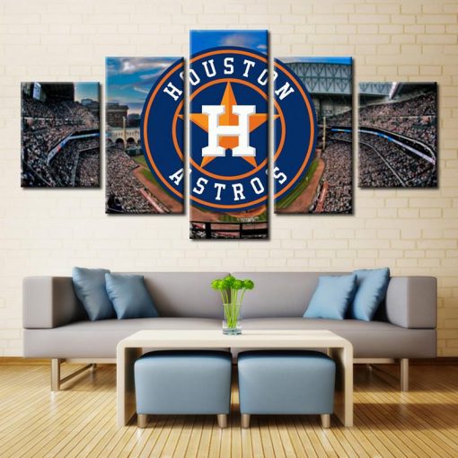 23153-NF Houston Astros Stadium Sport - 5 Panel Canvas Art Wall Decor