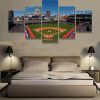 23120-NF Cleveland Indians Baseball Stadium Baseball - 5 Panel Canvas Art Wall Decor