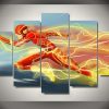 23114-NF The Flash Running Painting Movie - 5 Panel Canvas Art Wall Decor