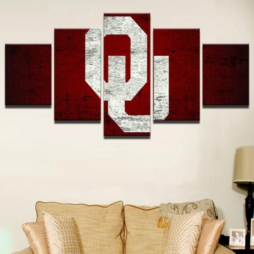 22477-NF Oklahoma Sooners Football Sport - 5 Panel Canvas Art Wall Decor