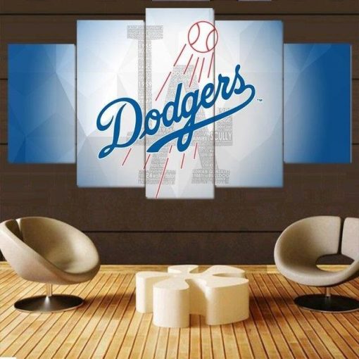 22648-NF Los Angeles Dodgers Logo Sport - 5 Panel Canvas Art Wall Decor