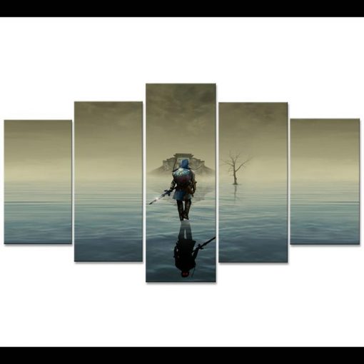 22622-NF The Legend Of Zelda Water Temple Gaming - 5 Panel Canvas Art Wall Decor