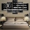 22328-NF Oakland Raiders American Flag Sport - 5 Panel Canvas Art Wall Decor