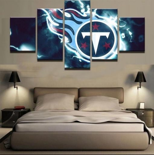 22649-NF Tennessee Titans Logo Sport - 5 Panel Canvas Art Wall Decor