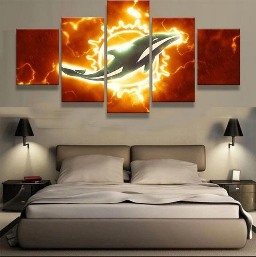 22817-NF Miami Dolphins Sport - 5 Panel Canvas Art Wall Decor