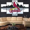 22429-NF St.Louis Cardinals 4 MLB Baseball - 5 Panel Canvas Art Wall Decor
