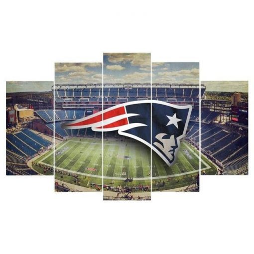 23160-NF New England Patriots Stadium Sport - 5 Panel Canvas Art Wall Decor