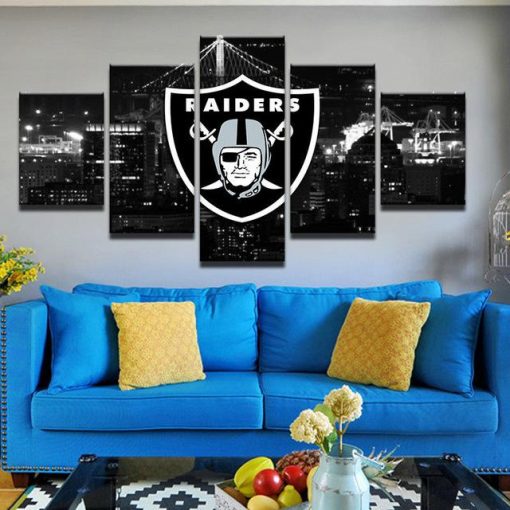 22543-NF Oakland Raiders Sport - 5 Panel Canvas Art Wall Decor