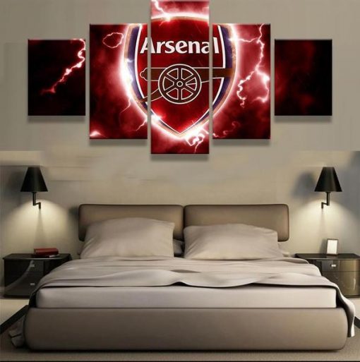 22785-NF Arsenal Football Team Thunder Logo Sport - 5 Panel Canvas Art Wall Decor