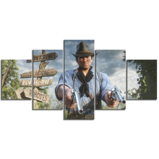 22706-NF Red Dead Redemption 2 Arthur Morgan Gaming - 5 Panel Canvas Art Wall Decor