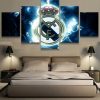 22928-NF Real Madrid Thunder Logo Soccer - 5 Panel Canvas Art Wall Decor