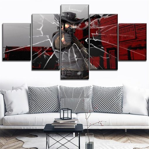 23339-NF Red Dead Redemption John Marston Gaming - 5 Panel Canvas Art Wall Decor
