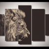 23329-NF Roaring Lion Animal - 5 Panel Canvas Art Wall Decor