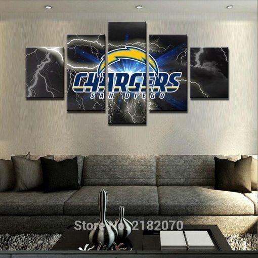 23324-NF San Diego Chargers Football - 5 Panel Canvas Art Wall Decor