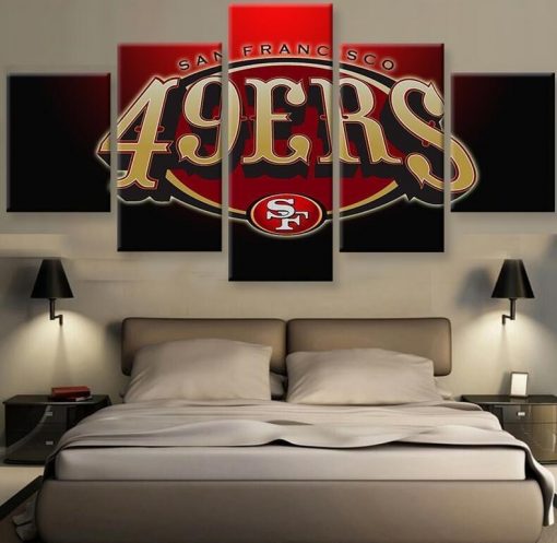 22336-NF San Francisco 49ers Football Team Football - 5 Panel Canvas Art Wall Decor
