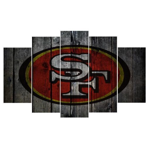 22374-NF San Francisco 49ers Logo Poster 1 Football - 5 Panel Canvas Art Wall Decor