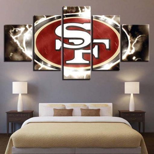 22699-NF San Francisco 49ers Football - 5 Panel Canvas Art Wall Decor
