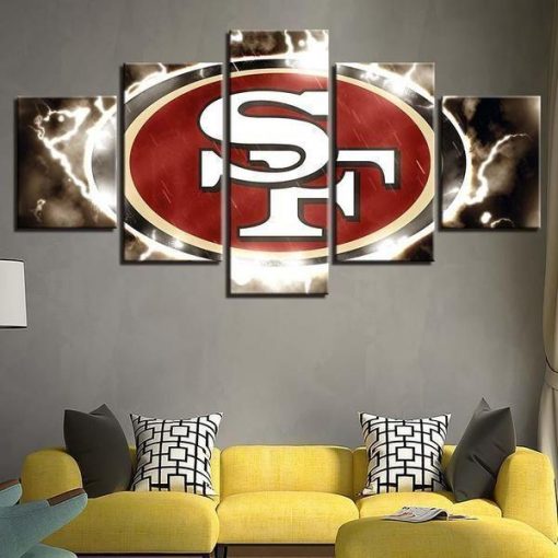 22699-NF San Francisco 49ers Football - 5 Panel Canvas Art Wall Decor