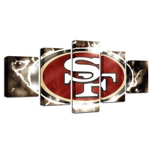 22699-NF San Francisco 49ers Football - 5 Panel Canvas Art Wall Decor