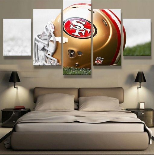 22922-NF San Francisco 49ers Team Football - 5 Panel Canvas Art Wall Decor