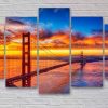 23323-NF San Francisco Golden Gate Bridge Nature - 5 Panel Canvas Art Wall Decor