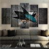 22313-NF San Jose Sharks Hockey Sport - 5 Panel Canvas Art Wall Decor