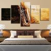 22698-NF Saxophone Notes Music - 5 Panel Canvas Art Wall Decor