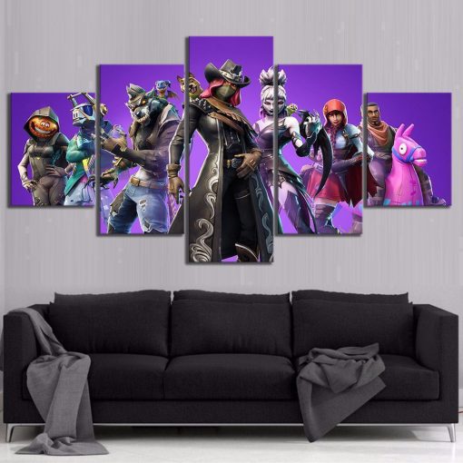 22373-NF Season 6 Fortnite Skins Gaming - 5 Panel Canvas Art Wall Decor