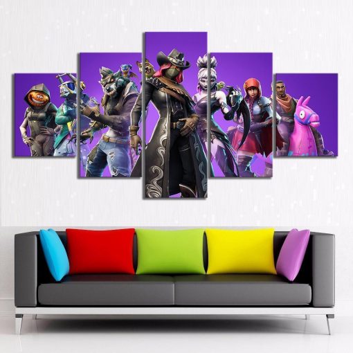 22373-NF Season 6 Fortnite Skins Gaming - 5 Panel Canvas Art Wall Decor