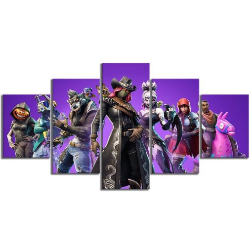 22373-NF Season 6 Fortnite Skins Gaming - 5 Panel Canvas Art Wall Decor