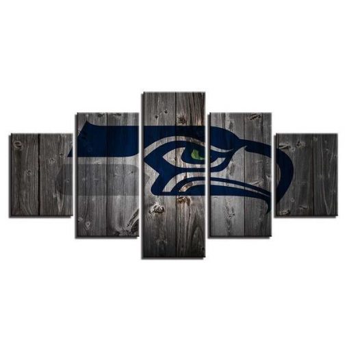 22488-NF Seattle Seahawks Football - 5 Panel Canvas Art Wall Decor