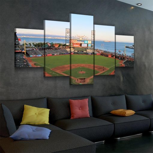 22291-NF San Francisco Giants Stadium Baseball - 5 Panel Canvas Art Wall Decor