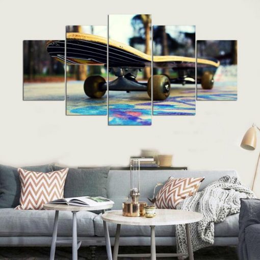 22916-NF Skateboard Venice Beach California Sport - 5 Panel Canvas Art Wall Decor