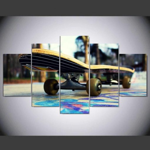 22916-NF Skateboard Venice Beach California Sport - 5 Panel Canvas Art Wall Decor