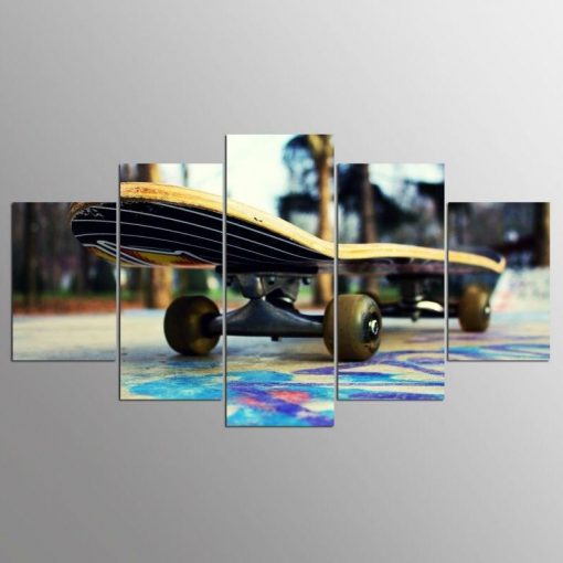 22916-NF Skateboard Venice Beach California Sport - 5 Panel Canvas Art Wall Decor