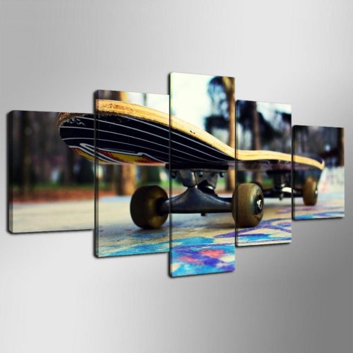 22916-NF Skateboard Venice Beach California Sport - 5 Panel Canvas Art Wall Decor