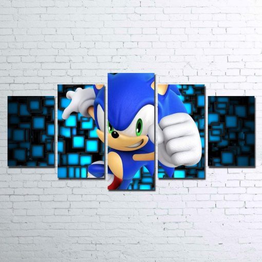 23317-NF Sonic The Hedgehog Anime - 5 Panel Canvas Art Wall Decor