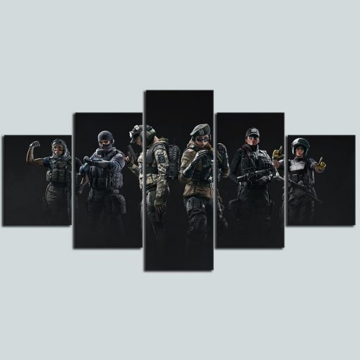 23307-NF Squad 2 Tom Clancy’s Rainbow Six Siege Gaming - 5 Panel Canvas Art Wall Decor