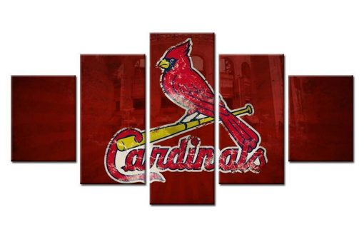 22311-NF St. Louis Cardinals Logo Baseball - 5 Panel Canvas Art Wall Decor