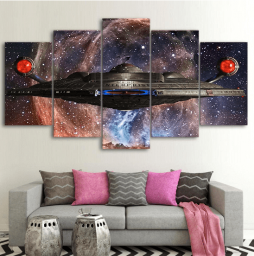 23303-NF Star Trek Enterprise Ship Movie - 5 Panel Canvas Art Wall Decor