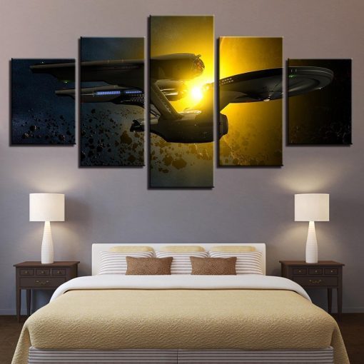 23305-NF Star Trek Enterprise Sunlight Movie - 5 Panel Canvas Art Wall Decor