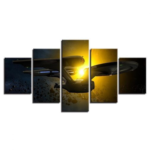 23305-NF Star Trek Enterprise Sunlight Movie - 5 Panel Canvas Art Wall Decor