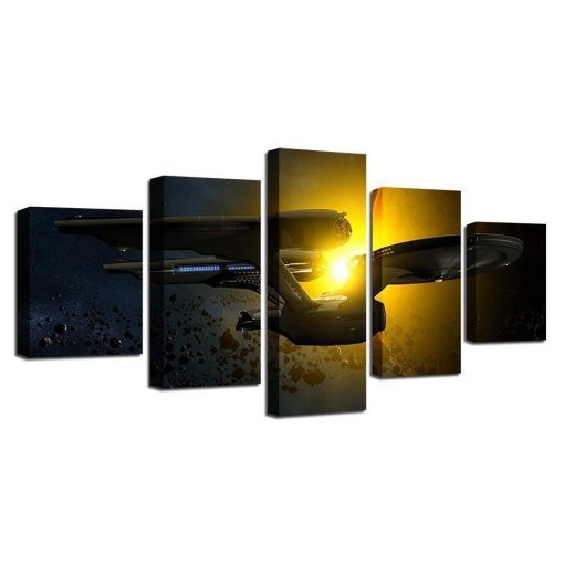 23305-NF Star Trek Enterprise Sunlight Movie - 5 Panel Canvas Art Wall Decor