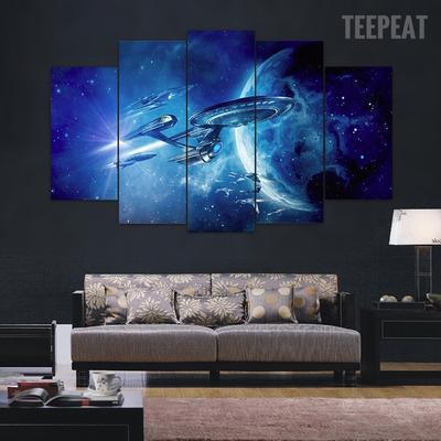 23304-NF Star Trek USS Enterprise Movie - 5 Panel Canvas Art Wall Decor