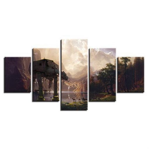 23302-NF Star Wars 6 Movie - 5 Panel Canvas Art Wall Decor