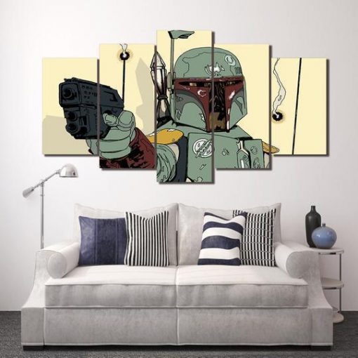 22909-NF Star Wars Boba Fett Movie - 5 Panel Canvas Art Wall Decor