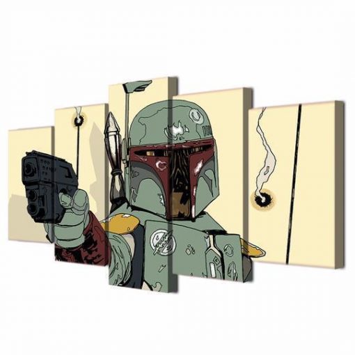 22909-NF Star Wars Boba Fett Movie - 5 Panel Canvas Art Wall Decor